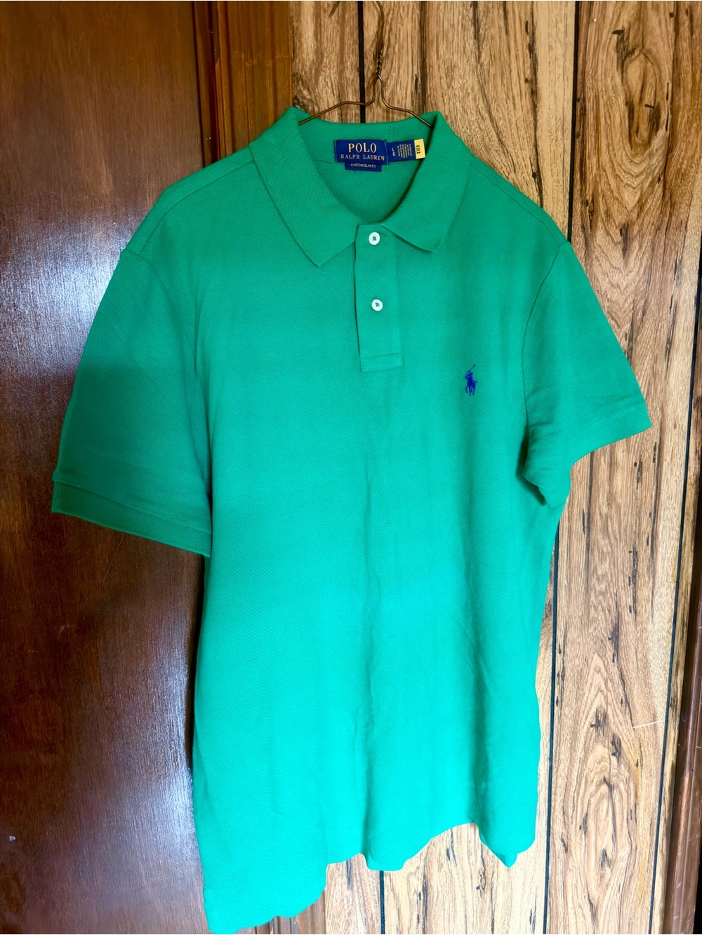 Polo by Ralph Lauren Green Short-Sleeve Pique Polo with Blue Pony